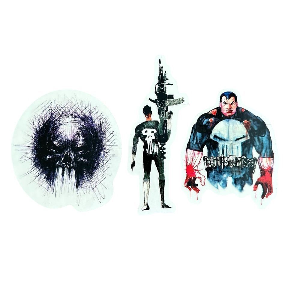 The Hundreds X Marvel Stickers Lot Of 3 Punisher Frank Castle Skull David Choe